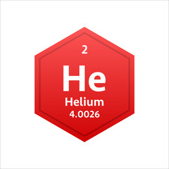 Helium symbol. Chemical element of the periodic table. Vector stock illustration.