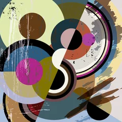 Poster abstract circle background, composition with paint strokes and splashes © Kirsten Hinte