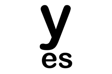 Yes word text,illustration speech bubble on white background. Design element for badge, sticker, mark, symbol, icon and card chat. 