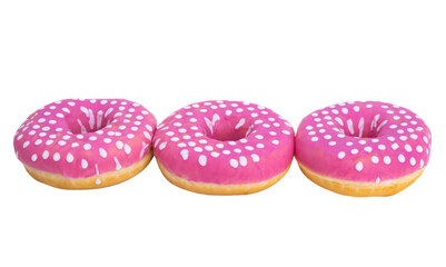 donuts in glaze isolated