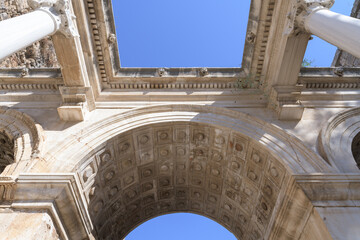 Hadrian gate of old town Antalya, Turkey