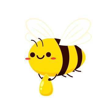 Bee vector. Bee character design. free space for text. blank. copy space.