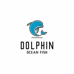 dolphin logo illustration vector, logo silhouette, can be used for t-shirt logos, travel, and other labels