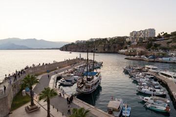Fototapeta na wymiar Antalya Kaleici. View of ancient city and marina