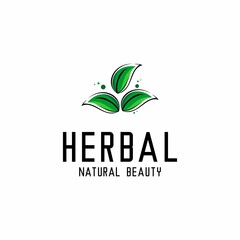 vector illustration of herbal logo, leaves and flowers vector