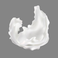 Yoghurt milk splash wave of creamy taste. For packaging and advertising.