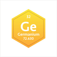 Germanium symbol. Chemical element of the periodic table. Vector stock illustration.