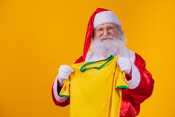 Santa Claus is a fan of Brazil. Santa Claus supporter of the Brazilian team. Sports championship....