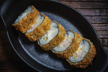 Sushi- delicious menu Fastfood- restaurant concept