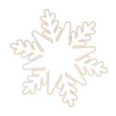 Decorative textured snowflake- frame. Winter clip art on white background