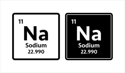 Sodium symbol. Chemical element of the periodic table. Vector stock illustration.