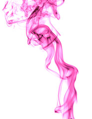 Fototapeta premium Pink smoke on a white background.