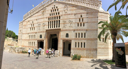 Obraz premium A view of the Church of Annunciation in Nazareth in Israel