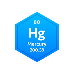 Mercury symbol. Chemical element of the periodic table. Vector stock illustration