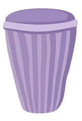 Vector isolated illustration of lilac basket. Flat design.