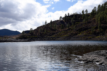 landscape of presa de las niñas on the island of gran canaria. mountain,water 