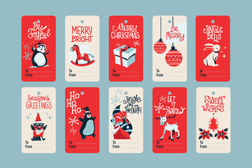 Christmas labels set with Illustration and Quote