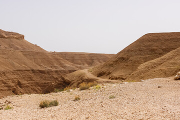 Hills and rocks in the Judean desert in Israel