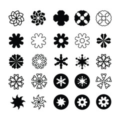 the various styles of star collection set. various shapes of star illustrations that are suitable for snowflakes, sparkling items, decorations, etc.