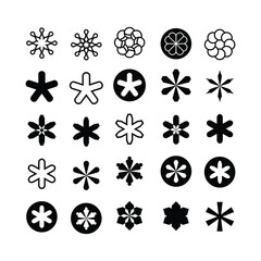 the various styles of star collection set. various shapes of star illustrations that are suitable for snowflakes, sparkling items, decorations, etc.