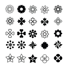 the various styles of star collection set. various shapes of star illustrations that are suitable for snowflakes, sparkling items, decorations, etc.