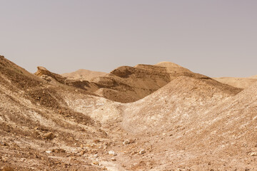 Hills and rocks in the Judean Desert in Israel