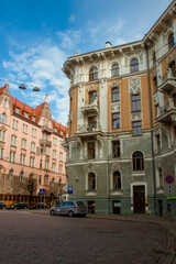 Fototapeta na wymiar Old town street, Riga
