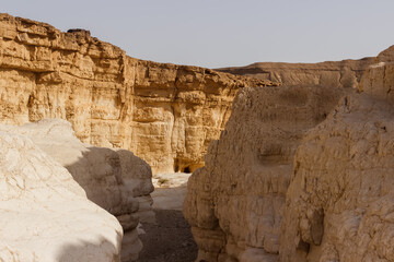 Stone Canyon in the Judean Desert in Israel