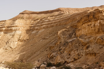 Hills and rocky relief of the Judean Desert in Israel