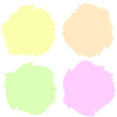 Vector set of four creative spring colored backgrounds with copy space for text. Abstract shapes. Design templates for social media