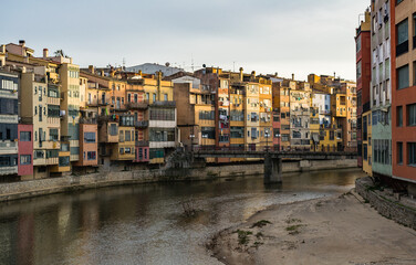 
Colored houses on the river onyar, Girona.
