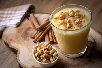 Traditional Turkish drink with roasted chickpea Boza or Bosa