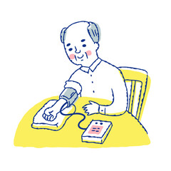 
血圧を測るシニア男性
