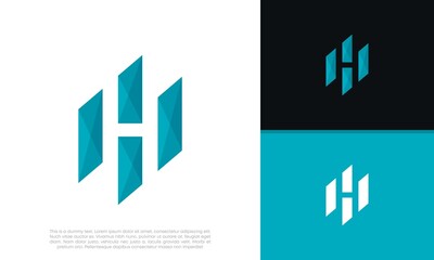 Initials H logo design. Initial Letter Logo. Innovative high tech logo template.