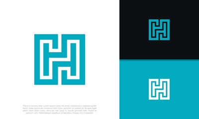 Initials H logo design. Initial Letter Logo. Innovative high tech logo template.