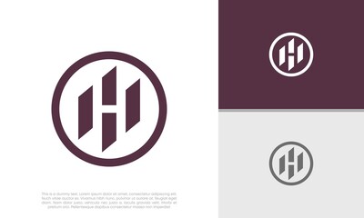 Initials H logo design. Initial Letter Logo. Innovative high tech logo template.