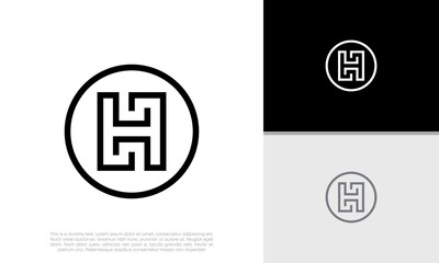 Initials H logo design. Initial Letter Logo. Innovative high tech logo template.