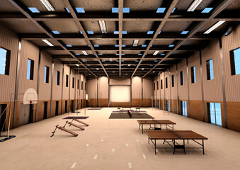 3D Rendering Elementary Recreational Facility
