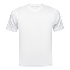 White T-shirt mockup front used as design template. Tee Shirt blank isolated on white