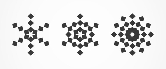 Snowflakes shapes icons.
