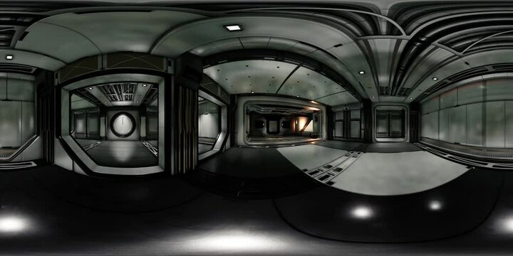 vr360 view of spaceship interior