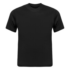 Black T-shirt mockup front used as design template. Tee Shirt blank isolated on white - 467969721