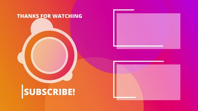 Motion graphic video template for YouTube end screen with gradient background color