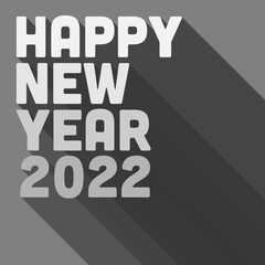 Happy New Year 2022 sticker or greeting card with text and drop shadow, vector illustration