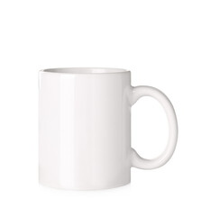 Ceramic mug isolated on white. Mockup for design