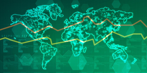 2d rendering Stock market online business concept. business Graph 