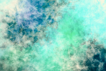 Blue green and grey background painting texture Multicolor ink smears Chaotic pattern 