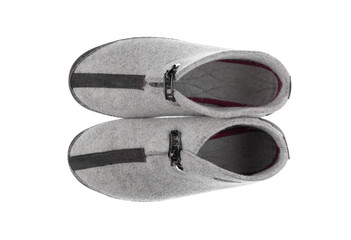 felt boots isolated on white background