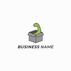 design logo creative dinosaurs and gift box © Decky