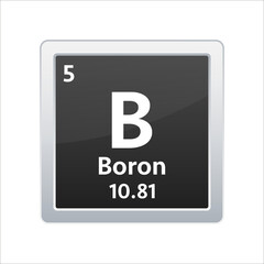 Obraz premium Boron symbol. Chemical element of the periodic table. Vector stock illustration.
